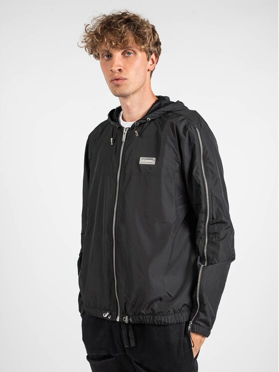 Les Hommes Les Hommes Giacca di transizione LKO312 250U | Light Weight Windbreaker Nero Regular Fit