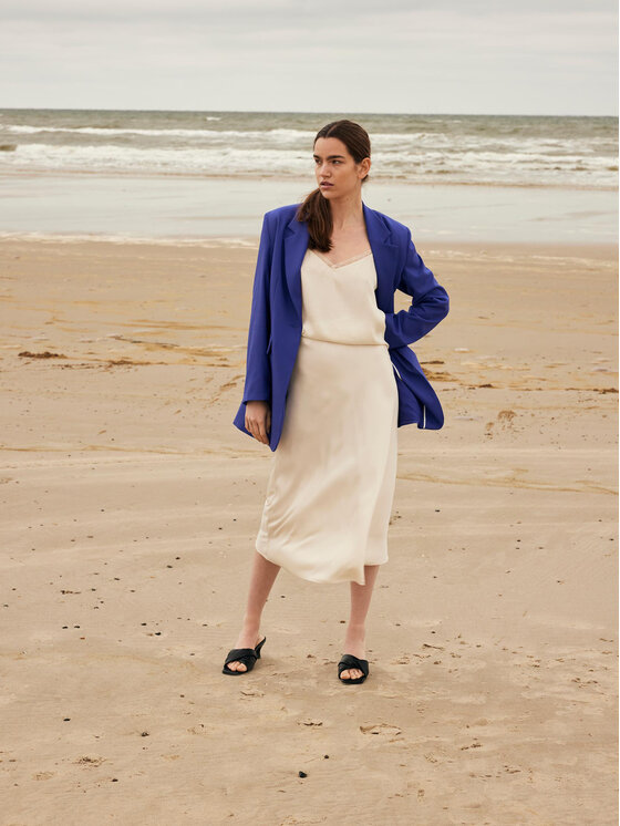Selected Femme Selected Femme Midi suknja 16089021 Siva Regular Fit