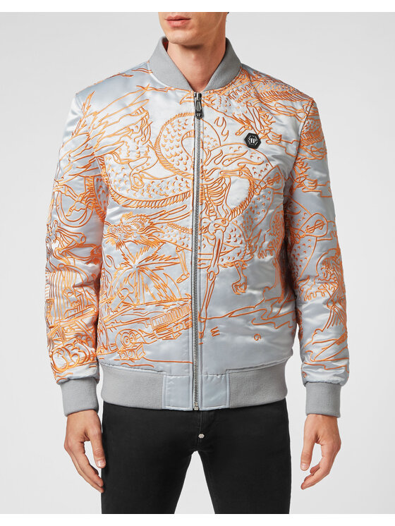 PHILIPP PLEIN PHILIPP PLEIN Bomber 3559 Grigio Regular Fit