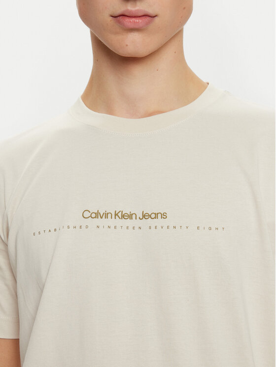 Calvin Klein Jeans Calvin Klein Jeans T-särk Minimal Logo J30J327075 Beež Regular Fit