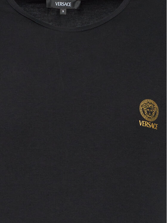 Versace Versace Ilgų rankovių marškinėlių komplektas AU10197 Juoda Slim Fit