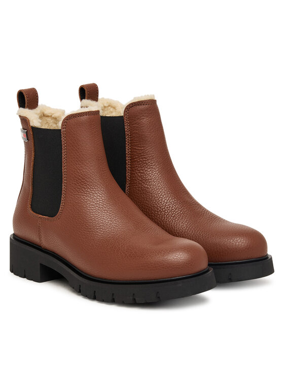 Tommy Jeans Tommy Jeans Ghete Jodhpur Tjw Cleated Chelsea Boots Wl EN0EN03102 Maro