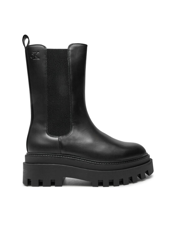 Calvin Klein Jeans Calvin Klein Jeans Kotníková obuv s elastickým prvkem Flatform YW0YW01542 Černá