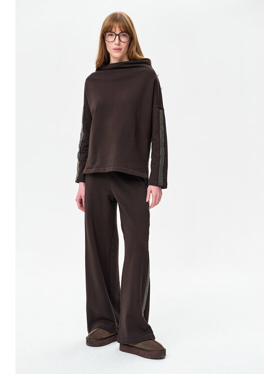 blue shadow blue shadow Spodnie damskie Disa Brązowy Regular Fit