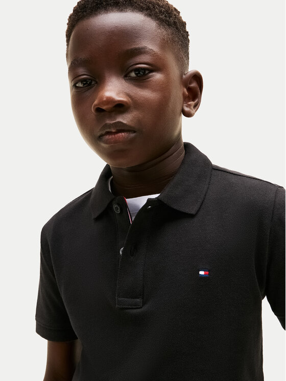 Tommy Hilfiger Tommy Hilfiger Polokošeľa Flag KB0KB09103 Čierna Regular Fit