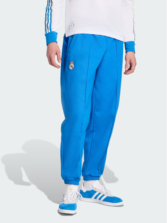 adidas adidas Spodnie materiałowe Originals Real Madrid Błękitny Loose Fit