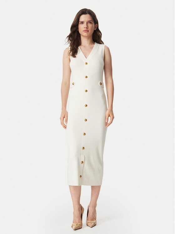 MICHAEL Michael Kors Rochie tricotată MT683J25ZV Crem Slim Fit