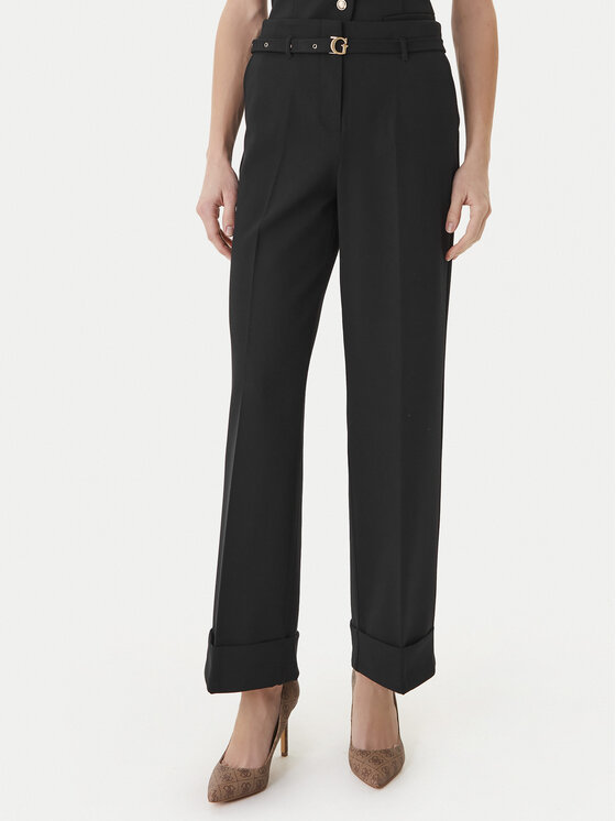 Guess Pantaloni din material W6GB17 W1894 Negru Regular Fit
