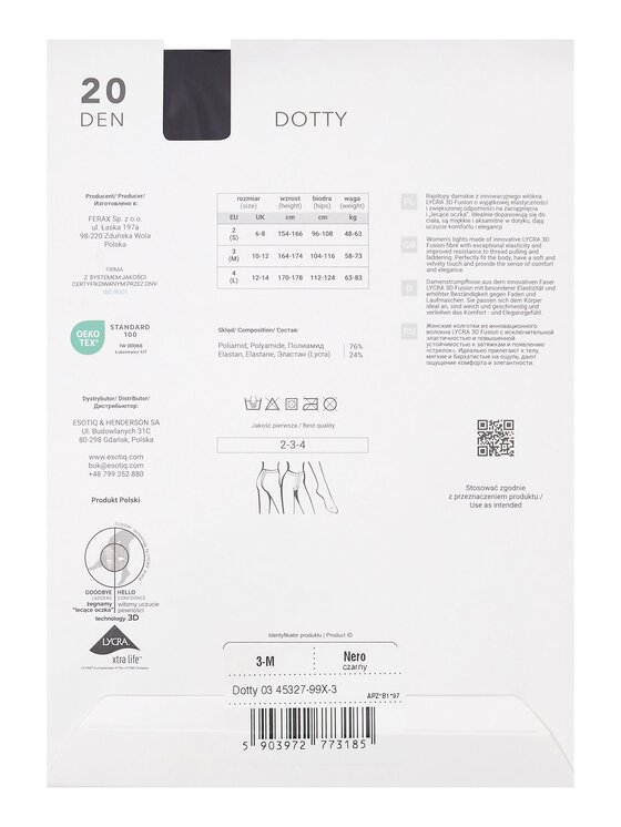 Esotiq Esotiq Rajstopy 45327 Czarny