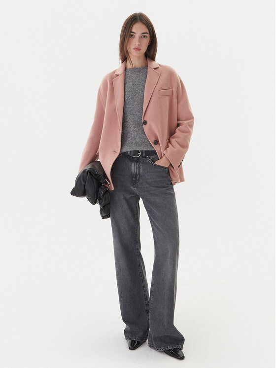 ViCOLO ViCOLO Вовняне пальто TF0005 Рожевий Regular Fit