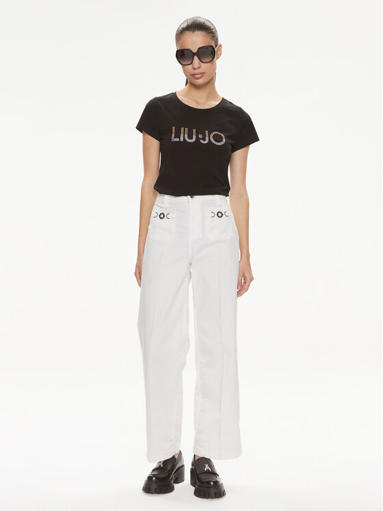 Liu Jo Liu Jo Spodnie materiałowe MA4276 T7144 Biały Relaxed Fit