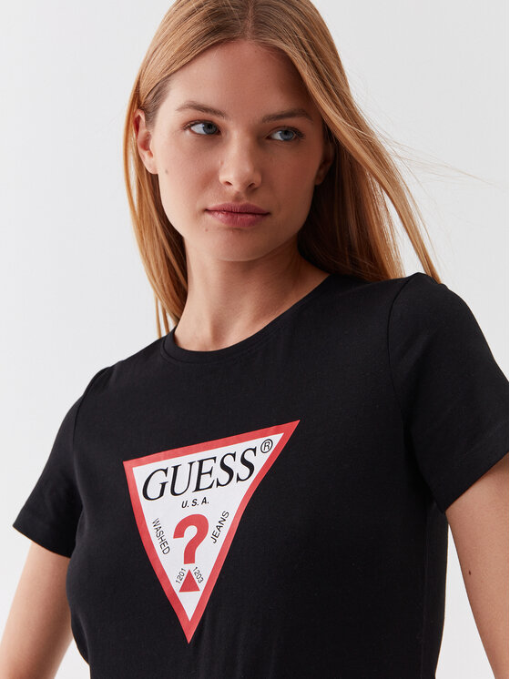 Guess Guess T-Shirt W1YI1B I3Z14 Černá Slim Fit