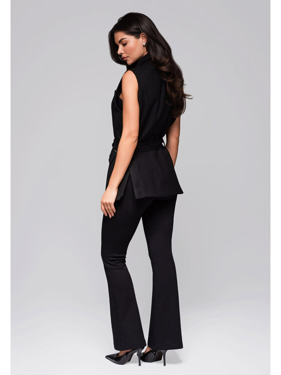 Ombre Ombre Kamizelka LW-BLZV-0102 Czarny Regular Fit
