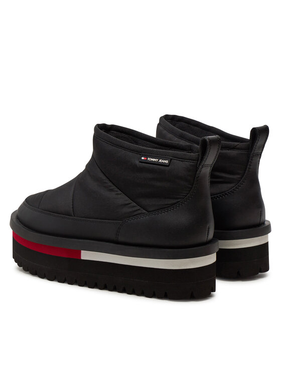 Tommy Jeans Tommy Jeans Μπότες Χιονιού Tjw Nylon Flatform Boot Wl EN0EN02689 Μαύρο