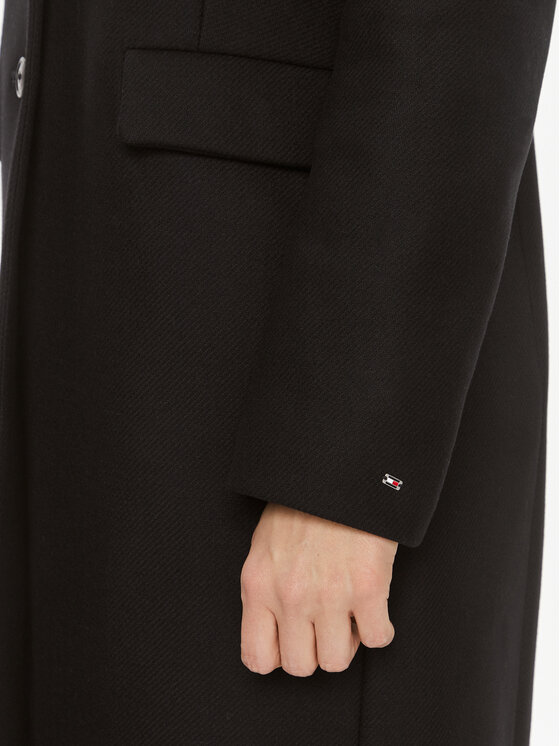 Tommy Hilfiger Tommy Hilfiger Вълнено палто WW0WW39753 Черен Regular Fit