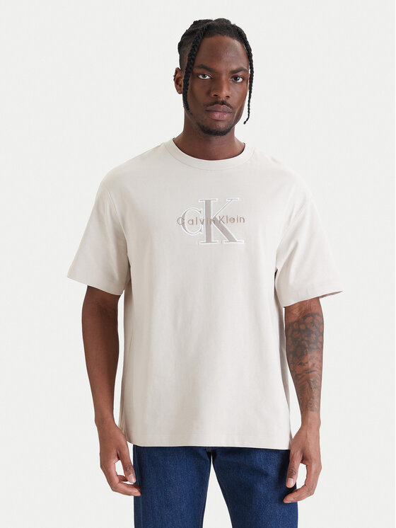 Calvin Klein Jeans Tricou LV04RF819G Bej Regular Fit