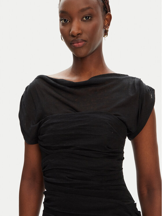 PINKO PINKO Koktejlové šaty Discoland 104872 A2GF Čierna Slim Fit
