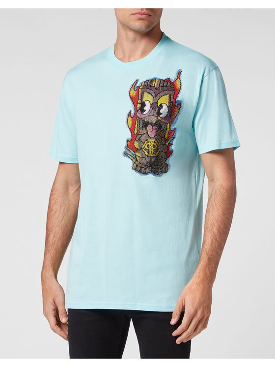 PHILIPP PLEIN PHILIPP PLEIN T-shirt 1143 Celeste Regular Fit