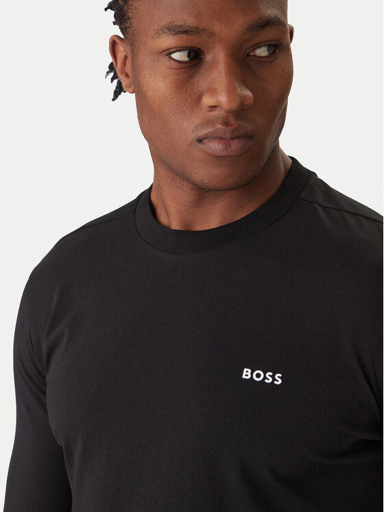 BOSS Boss Pikkade varrukatega T-särk 50506365 Must Regular Fit