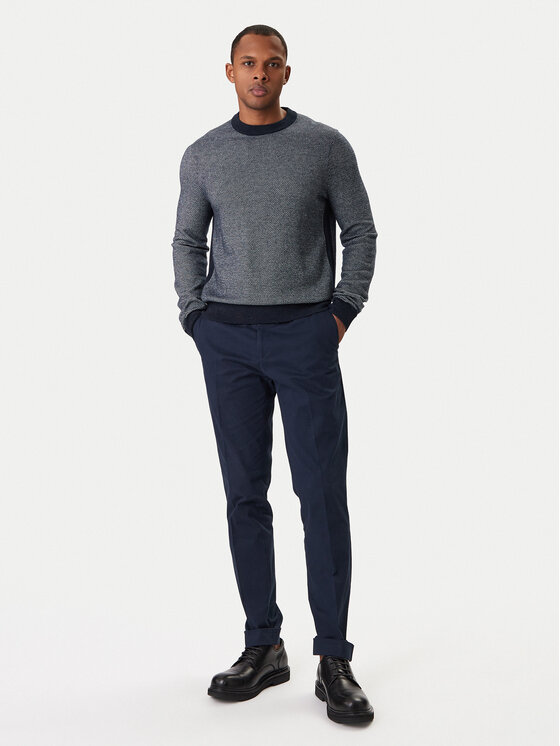 BOSS BOSS Hlače na rob C-Genius 50555035 Mornarsko modra Slim Fit