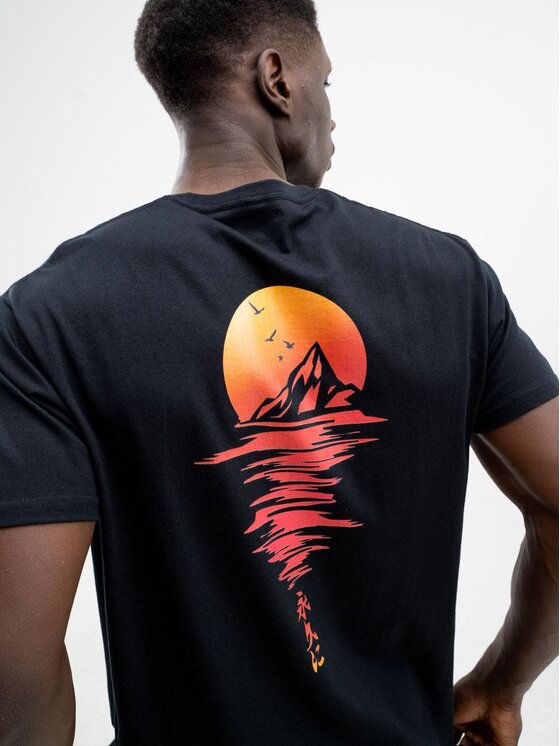 MyStars MyStars T-Shirt Koszulka Z Krótkim Rękawem Męska Czarna MyStars Sundown ZACHÓD SŁONCA M Czarny Regular Fit