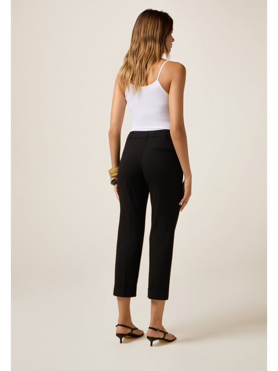 Oltre Oltre Pantaloni di tessuto P079R008667N033 Nero Regular Fit