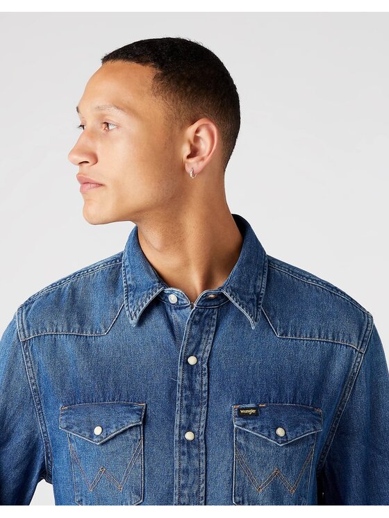 Wrangler Wrangler Camicia 27MW Blu Regular Fit