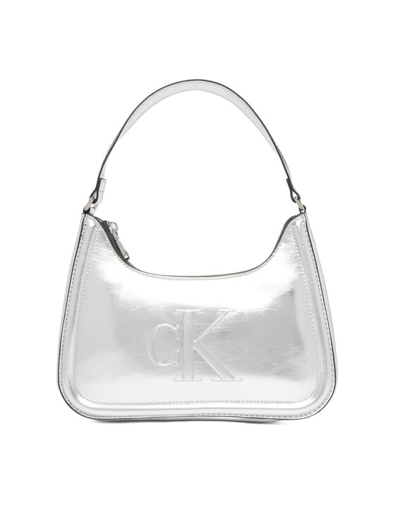 Calvin Klein Calvin Klein Kabelka Bold Ck Metallic Shoulder Bag LV04F3332G Strieborná