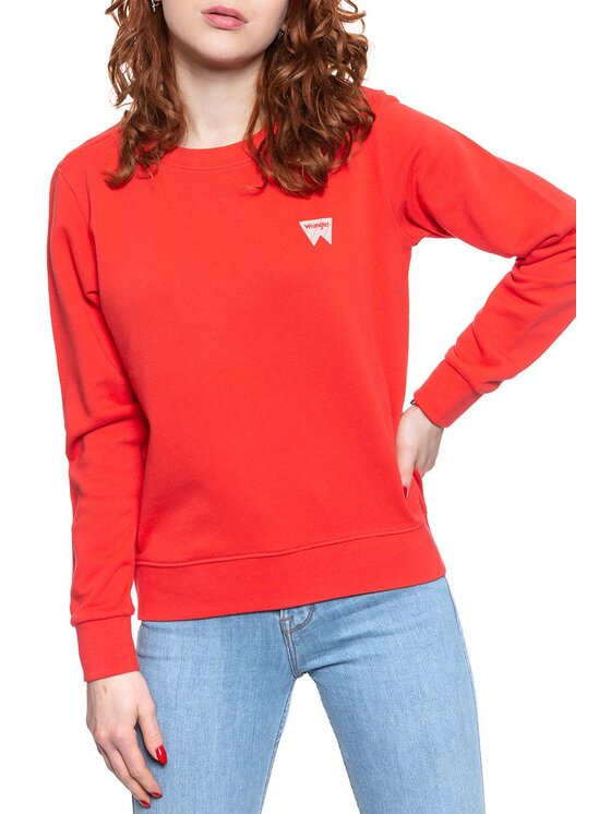 Wrangler Wrangler Felpa CREW SWEAT Rosso Regular Fit
