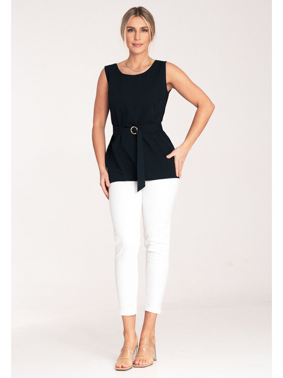 FIGL FIGL Bluzka M1071 Granatowy Regular Fit