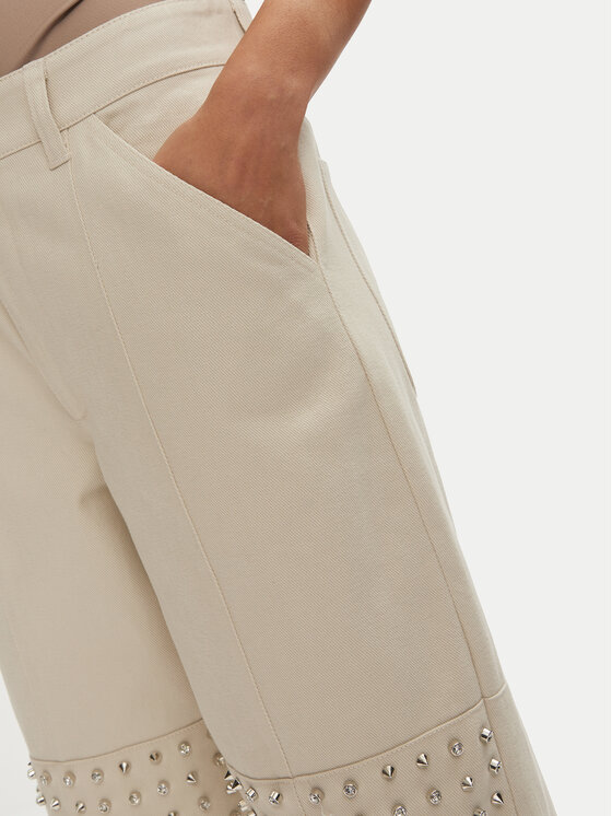 PINKO PINKO Riidest püksid 104429 A284 Ekrüüvärv Regular Fit