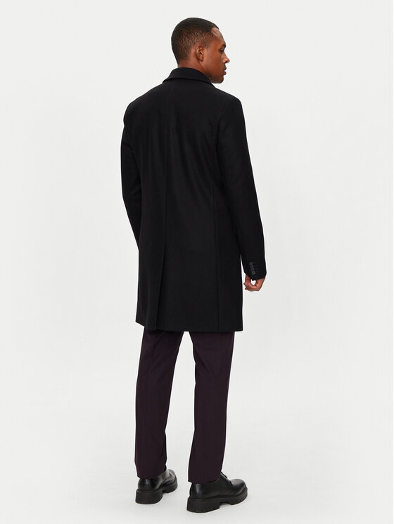 HUGO Hugo Vlnený kabát Migor 2441 50528793 Čierna Slim Fit