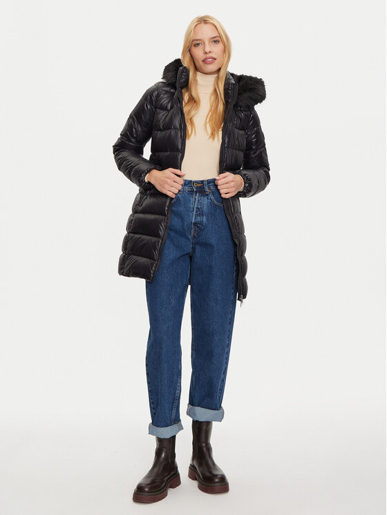 Tommy Hilfiger Tommy Hilfiger Geacă din puf WW0WW43122 Negru Regular Fit