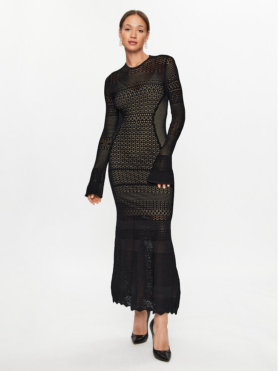 TWINSET TWINSET Trikotažinė suknelė 232TP3100 Juoda Regular Fit