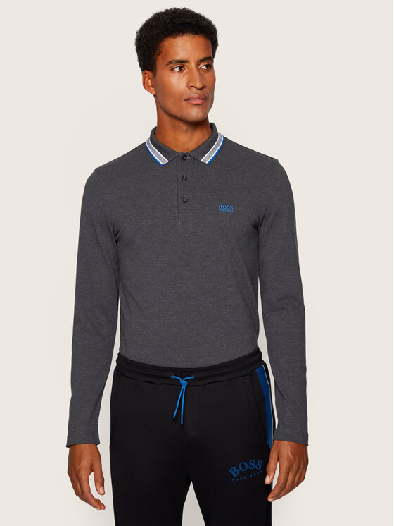Boss Polokošeľa Plisy 50272945 Sivá Regular Fit