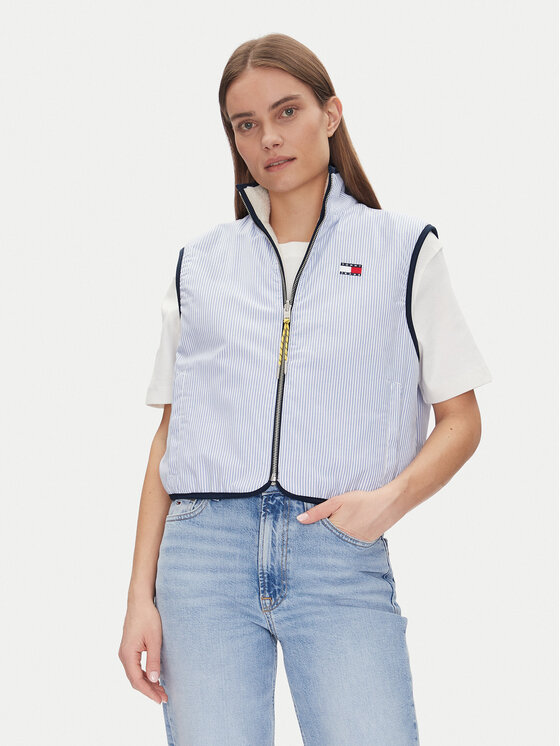 Tommy Jeans Tommy Jeans Sportovní vesta Tjw Reversible Teddy Vest DW0DW20233 Světle modrá Regular Fit