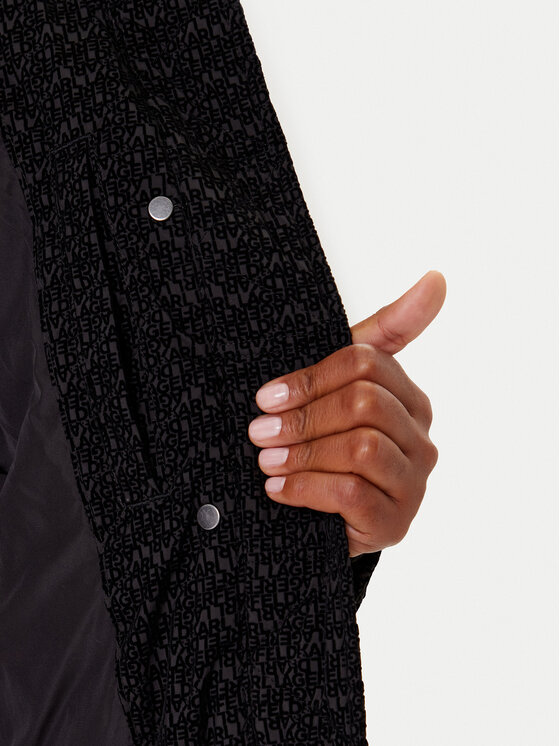 KARL LAGERFELD KARL LAGERFELD Télikabát A4W15042 Fekete Regular Fit