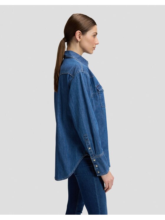 Lee Lee Koszula ESSENTIAL WESTERN SHIRT Niebieski Relaxed Fit