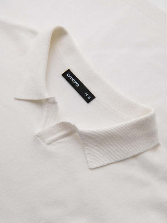 Ombre Ombre Longsleeve OM-POLS-0140 Biały Regular Fit