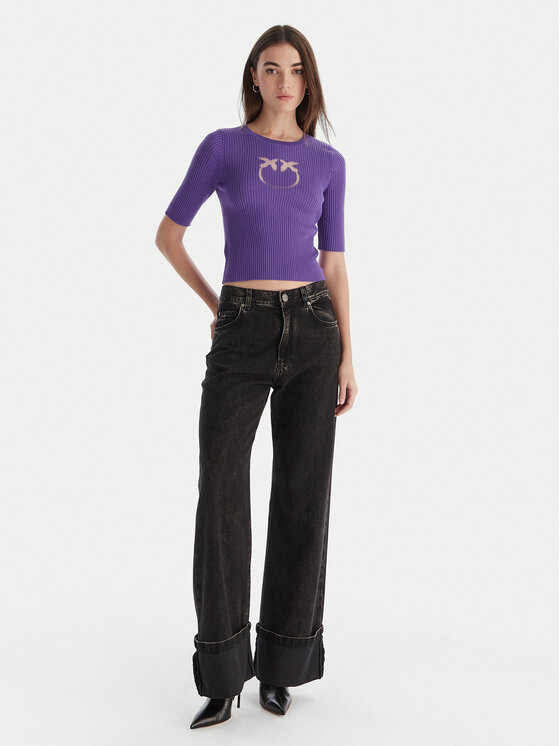 PINKO PINKO Blúzka Tritone Maglia 102017 A18M Fialová Slim Fit
