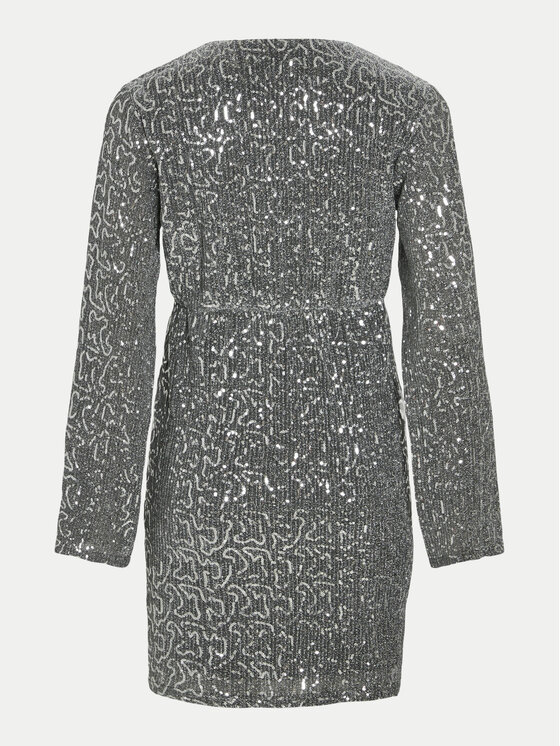 Vila Vila Coctailkleid Sanadu 14101818 Silberfarben Regular Fit
