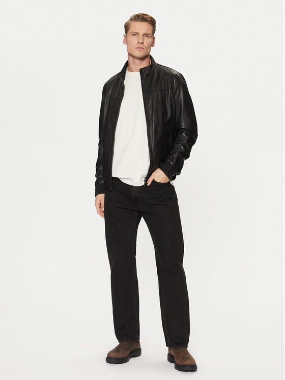 Milestone Milestone Lederjacke Gilberto 511059 60395 Schwarz Regular Fit