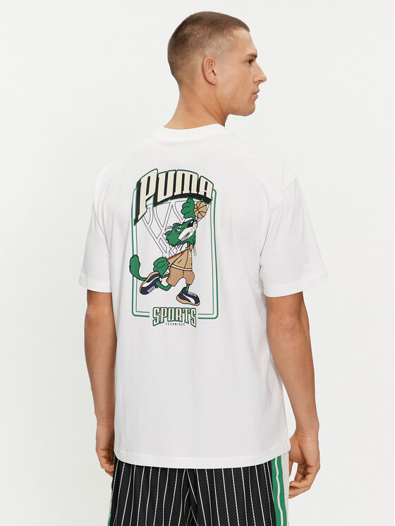 Puma Puma T-krekls For The Fanbase Graphic 624395 Balts Relaxed Fit