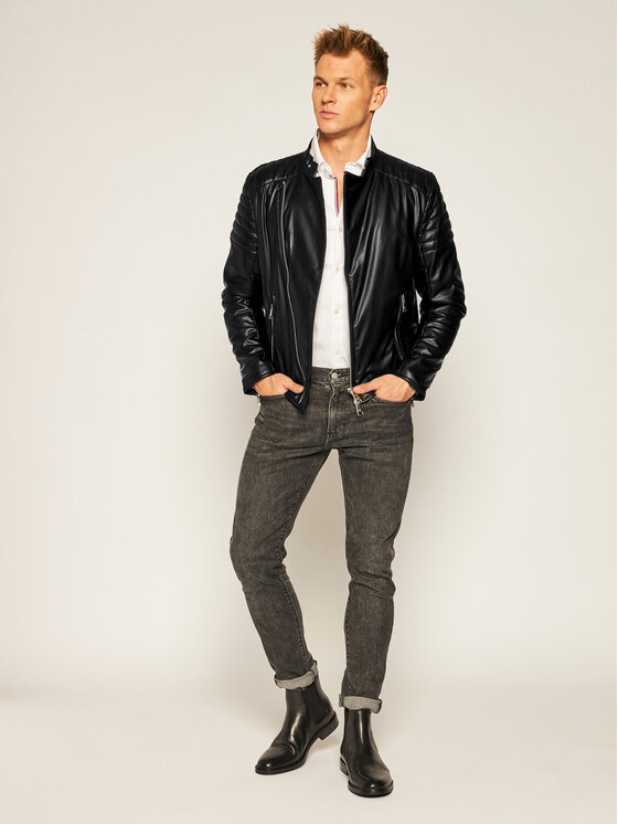 Armani Exchange Armani Exchange Bunda z imitace kůže 6HZB09 ZNNFZ 1200 Černá Regular Fit
