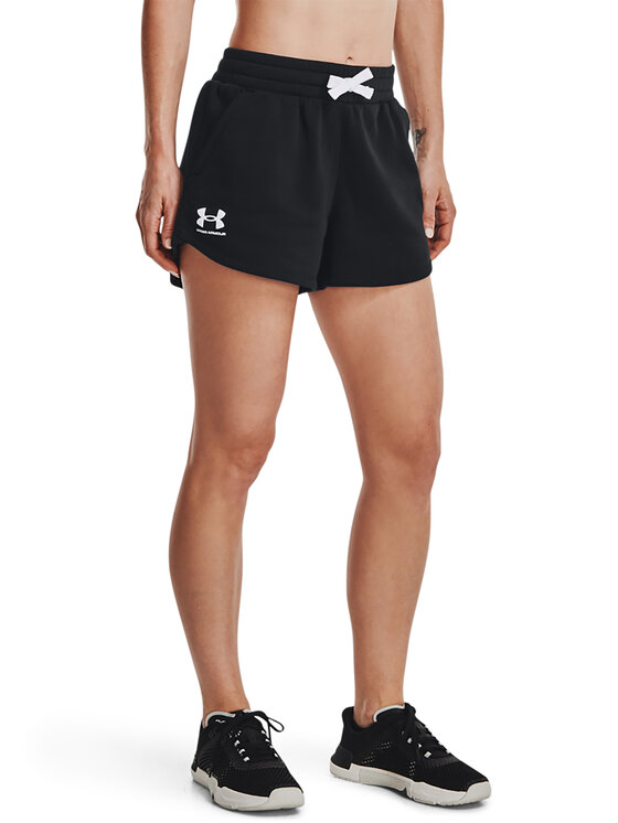 Under Armour Športne Kratke Hlače Rival Fleece Short 1376257 Črna Regular Fit