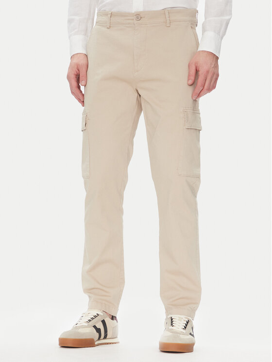 Pepe Jeans Bavlnené nohavice PM211907 Béžová Slim Fit