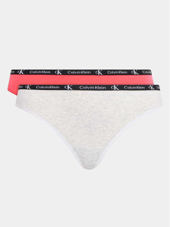 Calvin Klein Underwear Set 2 perechi de chiloți tanga 000QD3990E Colorat