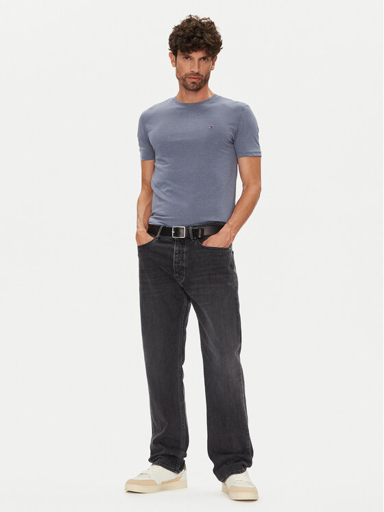 Tommy Jeans Tommy Jeans T-Shirt Jaspe DM0DM20363 Niebieski Slim Fit