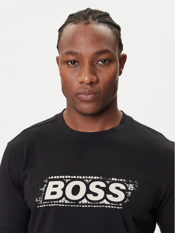 BOSS BOSS Majica Te_Wheel 50546381 Črna Regular Fit