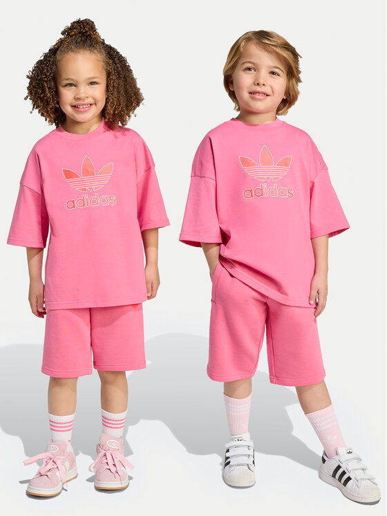 adidas adidas Komplekti kuuluvad t-särk ja šortsid Big Logo Execution KA0222 Roosa Loose Fit